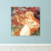 Alphonse Mucha, De seizoenen (1896) Lente Canvas Afdruk (Insitu (Houten vloer))