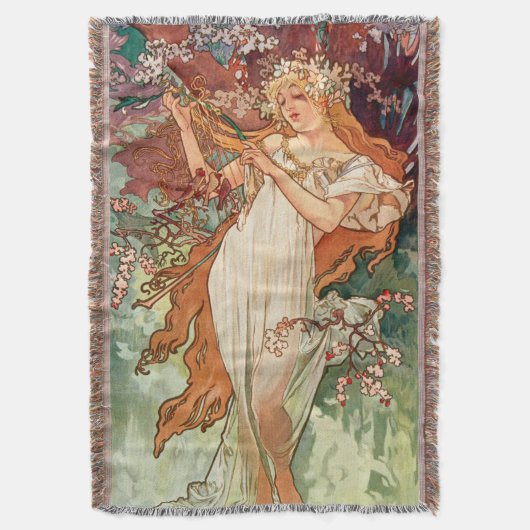 Alphonse Mucha, De seizoenen (1896) Lente Deken (Voorkant Verticaal)