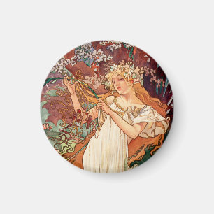 Alphonse Mucha, De seizoenen (1896) Lente Magneet