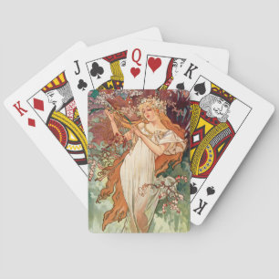 Alphonse Mucha, De Seizoenen (1896) Lente Pokerkaarten