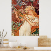 Alphonse Mucha, De seizoenen (1896) Lente Poster (Keuken)