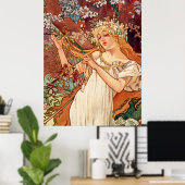 Alphonse Mucha, De seizoenen (1896) Lente Poster (Thuiskantoor)