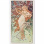 Alphonse Mucha, De seizoenen (1896) Lente Sticker (Voorkant)