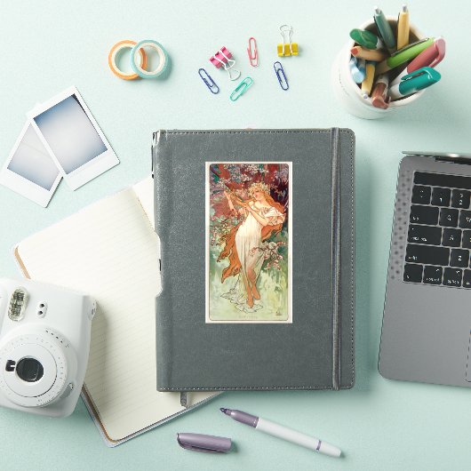 Alphonse Mucha, De seizoenen (1896) Lente Sticker (iPad Cover)