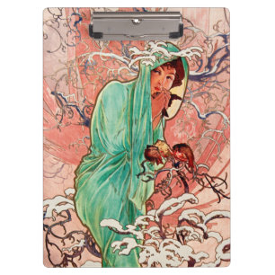 Alphonse Mucha, De seizoenen, Winter (1896)  Klembord