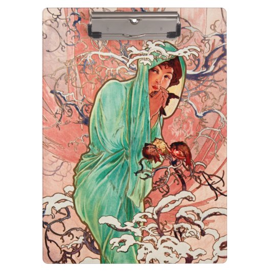 Alphonse Mucha, De seizoenen, Winter (1896) Klembord (Voorkant)