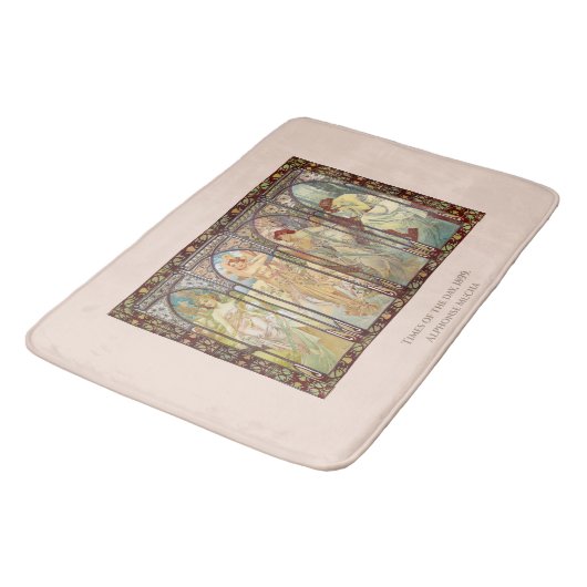 Alphonse Mucha - De tijden van de dag Badmat (Gekanteld)