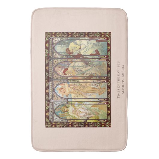 Alphonse Mucha - De tijden van de dag Badmat (Voorkant Verticaal)