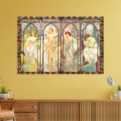 Alphonse Mucha - De tijden van de dag Canvas Afdruk (Insitu (Woonkamer))