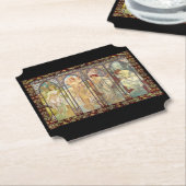 Alphonse Mucha - De tijden van de dag Kartonnen Onderzetters (Gekanteld)