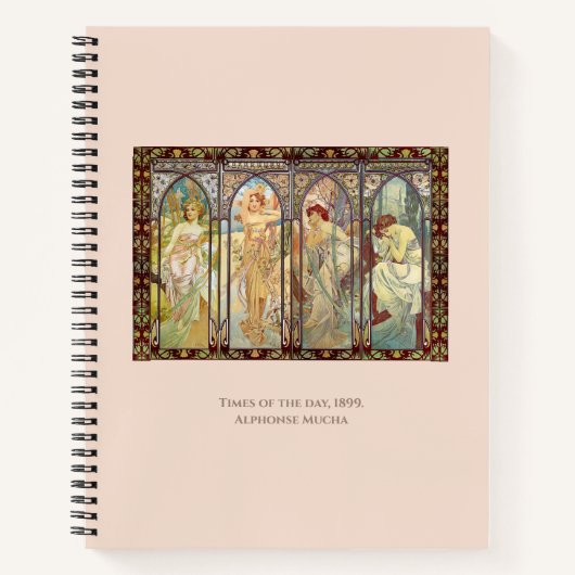 Alphonse Mucha - De tijden van de dag Notitieboek (Voorkant)