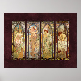 Alphonse Mucha, De tijden van de dag Poster