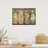 Alphonse Mucha - De tijden van de dag Poster (Keuken)