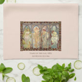 Alphonse Mucha - De tijden van de dag Theedoek (Gevouwen)