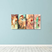 Alphonse Mucha, De vier jaargetijden (1896) Canvas Afdruk (Insitu (Houten vloer))