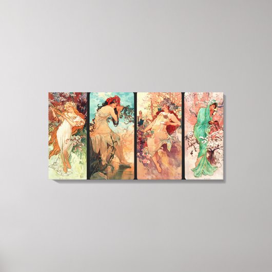 Alphonse Mucha, De vier jaargetijden (1896) Canvas Afdruk (Voorkant)