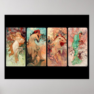 Alphonse Mucha, De vier jaargetijden (1896)  Poster