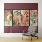 Alphonse Mucha, De vier jaargetijden (1896) Wandkleed (In Situ (horizontaal))