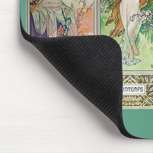 Alphonse Mucha , "De vier seizoenen" Muismat (Hoek)