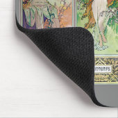 Alphonse Mucha , "De vier seizoenen" Muismat (Hoek)