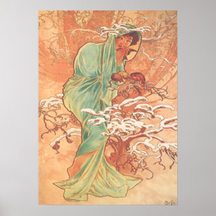 Alphonse Mucha - De winter - de seizoenen Poster