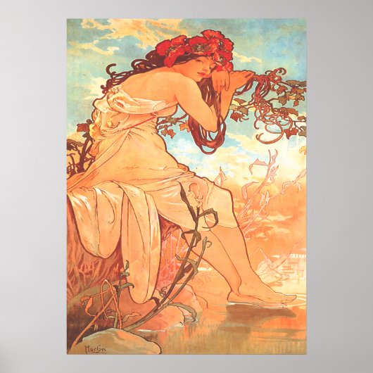 Alphonse Mucha - De zomer - de seizoenen Poster (Voorkant)