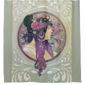 Alphonse Mucha, Donna, art nouveau, , elegant Douchegordijn (Voorkant)