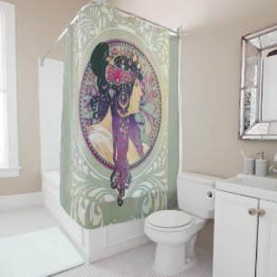 Alphonse Mucha, Donna, elegante Jugendstil, Douchegordijn