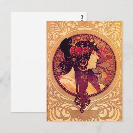 Alphonse Mucha Donna Orechini Briefkaart (Voorkant / Achterkant)