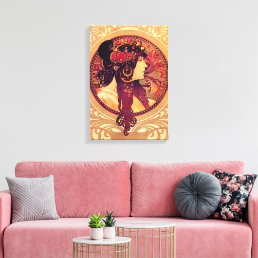 Alphonse Mucha Donna Orechini Canvas Poster (Insitu (Woonkamer))