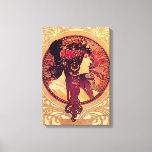 Alphonse Mucha Donna Orechini Canvas Poster (Voorkant)