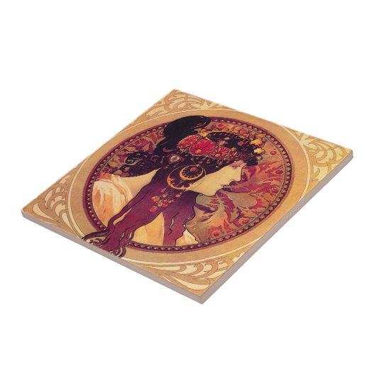 Alphonse Mucha Donna Orechini Tile Tegeltje (Zijkant)