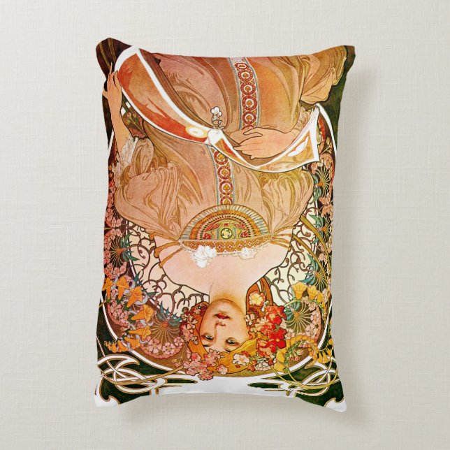 Alphonse Mucha Dreaming (Reverie) Accent Kussen (Achterkant (Verticaal))