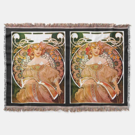 Alphonse Mucha Dreaming (Reverie) Deken (Voorkant)
