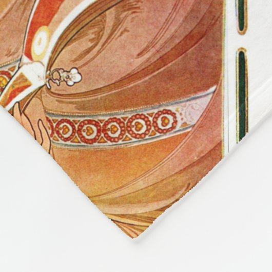 Alphonse Mucha Dreaming (Reverie) Fleece Deken (Hoek)