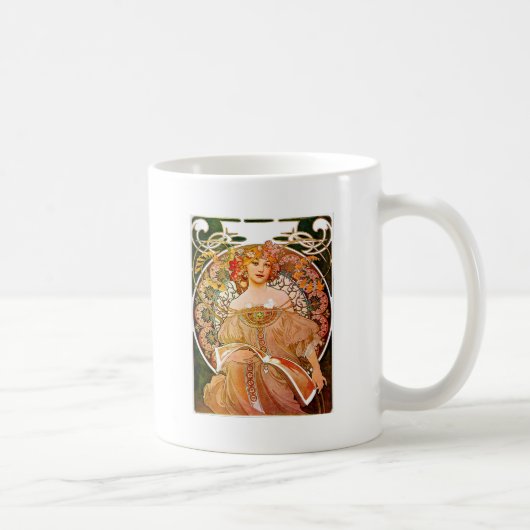 Alphonse Mucha Dreaming (Reverie) Koffiemok (Rechts)