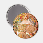 Alphonse Mucha Dreaming (Reverie) Magneet (Voorkant / Achterkant)