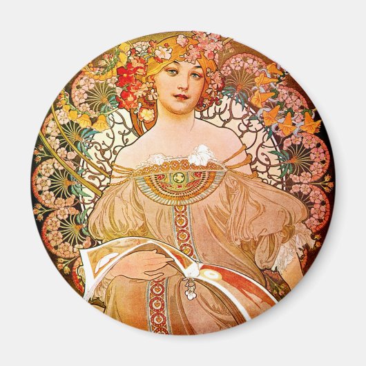 Alphonse Mucha Dreaming (Reverie) Magneet (Voorkant)