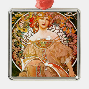 Alphonse Mucha Dreaming (Reverie) Metalen Ornament