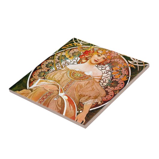 Alphonse Mucha Dreaming (Reverie) Tegeltje (Zijkant)