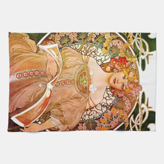 Alphonse Mucha Dreaming (Reverie) Theedoek (Horizontaal)