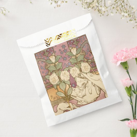 Alphonse Mucha Elegant Art Nouveau Stars Camellia  Bedankzakje (Gezegeld)