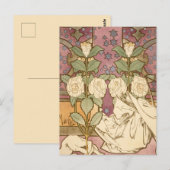 Alphonse Mucha Elegant Art Nouveau Stars Camellia  Briefkaart (Voorkant / Achterkant)