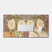 Alphonse Mucha Elegant Art Nouveau Stars Camellia  Bureaumat (Keyboard & Muis)
