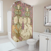 Alphonse Mucha Elegant Art Nouveau Stars Camellia Douchegordijn (In situ)