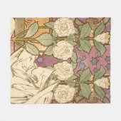 Alphonse Mucha Elegant Art Nouveau Stars Camellia  Fleece Deken (Voorkant (Horizontaal))