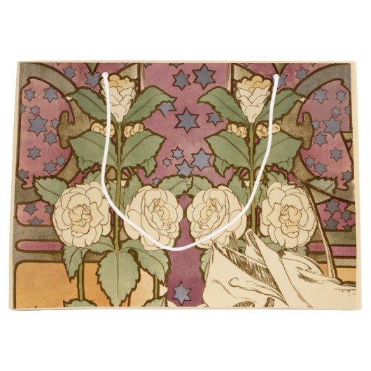 Alphonse Mucha Elegant Art Nouveau Stars Camellia  Groot Cadeauzakje (Voorkant)