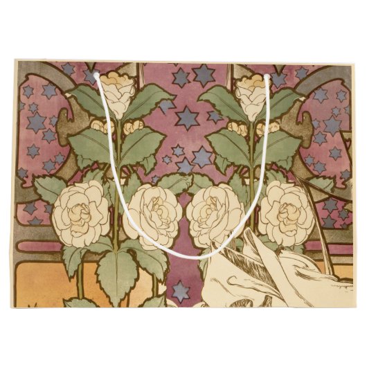 Alphonse Mucha Elegant Art Nouveau Stars Camellia  Groot Cadeauzakje (Achterkant)