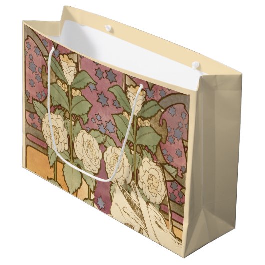 Alphonse Mucha Elegant Art Nouveau Stars Camellia  Groot Cadeauzakje (Voorkant Gekanteld)