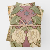 Alphonse Mucha Elegant Art Nouveau Stars Camellia  Inpakpapier Vel (In situ)